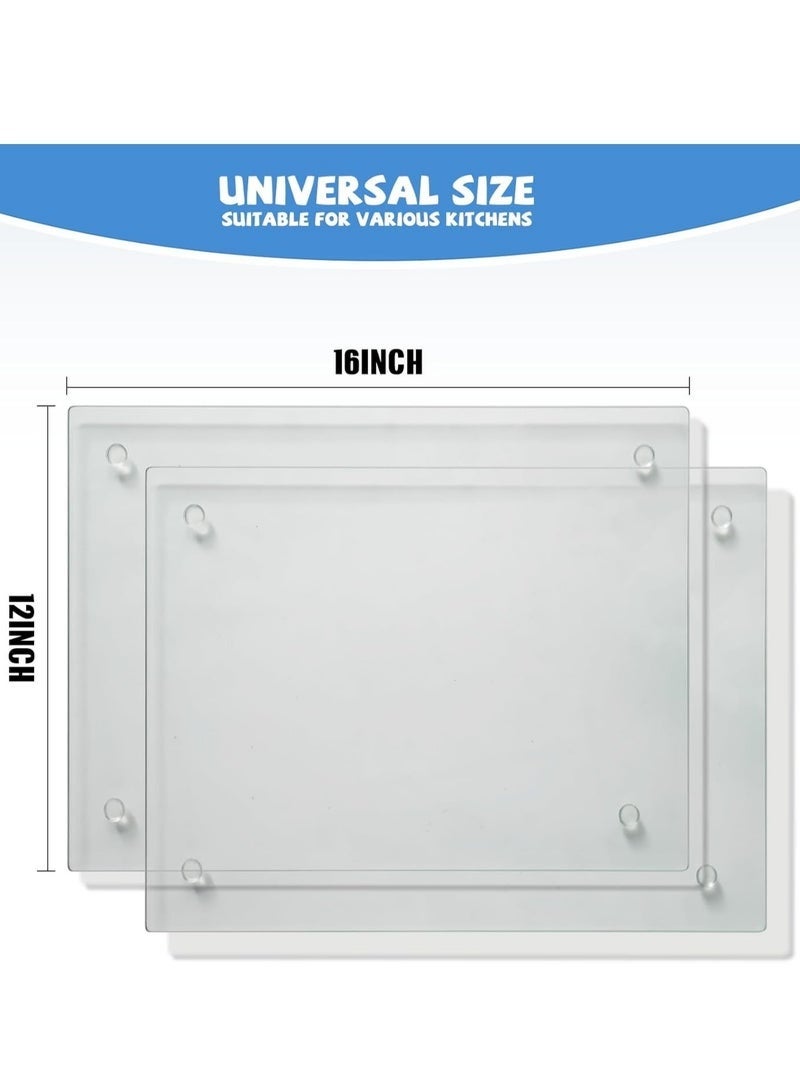 Arabest 2 PCS Glass Cutting Board, 12 x 16" Tempered Glass Cutting Board for Kitchen Counter, Scratch Resistant, Heat Resistant, with Non-Slip Feet - Image 2