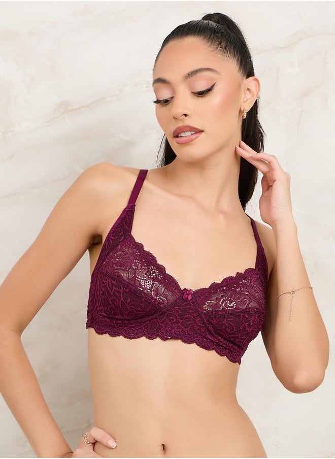 Styli Pack of 2- Non Wired Non Padded All Over Lace Full Cup Bra  - Image 2