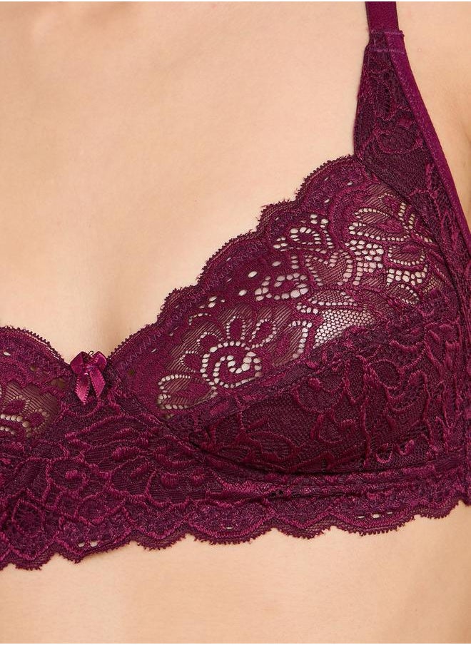 Styli Pack of 2- Non Wired Non Padded All Over Lace Full Cup Bra  - Image 3