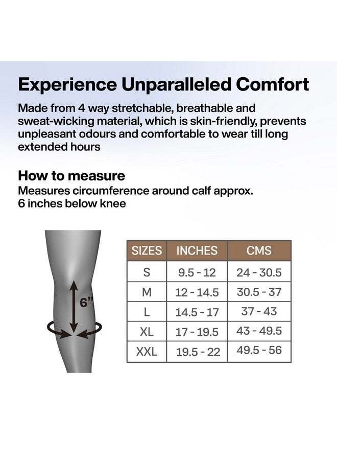 FOVERA Varicose Veins Compression Stockings (Below Knee), Open Toe knee length Sleeves for Swelling, Edema, Sore & Aching Legs, Pain Relief & Post Pregnancy, for Men & Women (Size - XL, 1 Pair) - Image 4