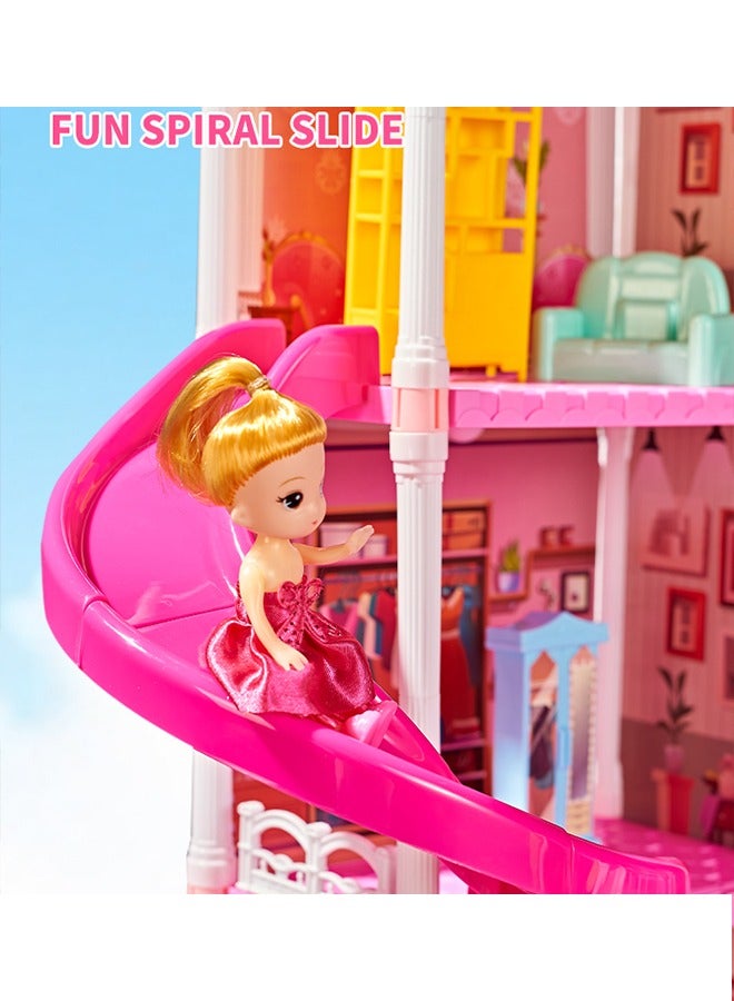 Beauenty Doll House Dream House for Girls Pretend Toys 3 Story 5 Rooms Dollhouse Toddler Playhouse DIY Building Kids Gift for for 3-10 Year Old Girls - Image 4