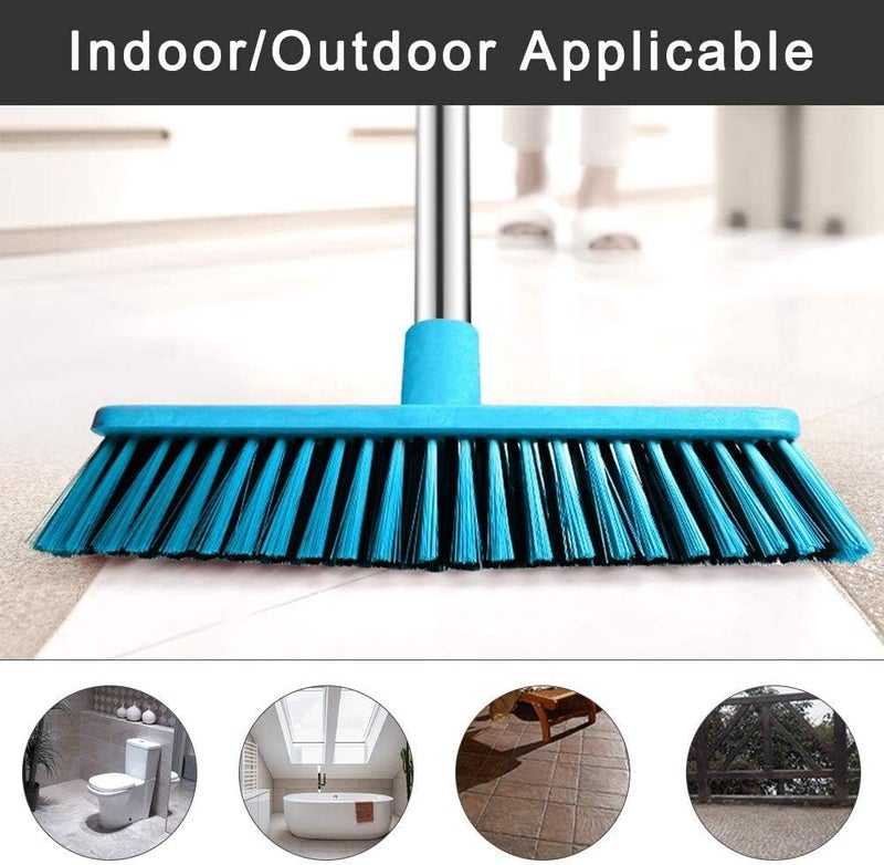 Jebblas Floor Scrub Brush With Long Handle -47.3" Bathroom Push Broom Stiff Bristle Grout Brush Tub and Tile Brush for Cleaning Bathroom, Patio, Kitchen, Wall and Deck - Image 2