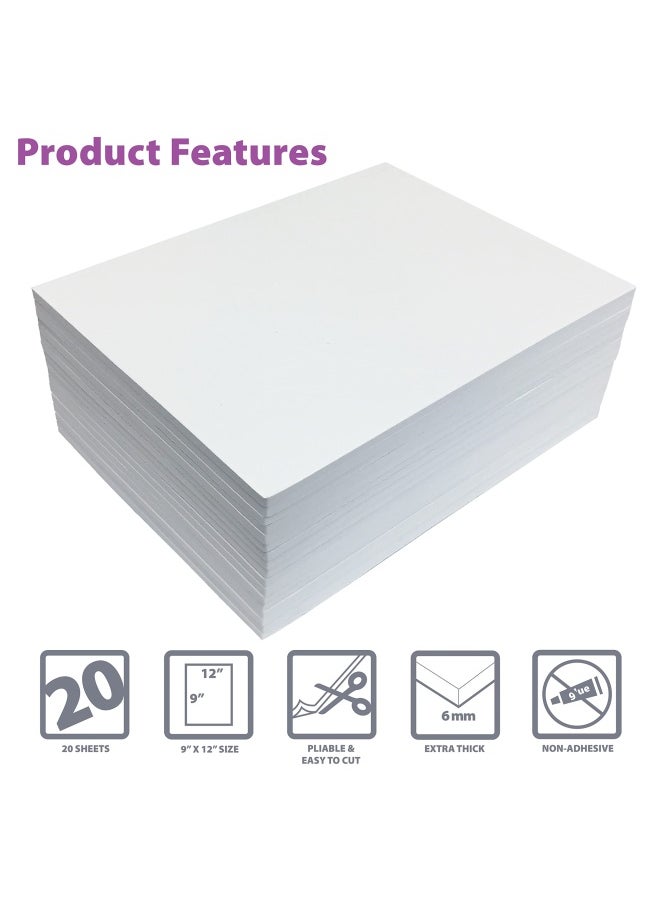 Better Office Products White Eva Foam Sheets  20 Pack  6Mm Extra Thick  9 X 12 Inch  By White Color  For Arts And Crafts  20 Sheets Bulk Pack  - Image 3