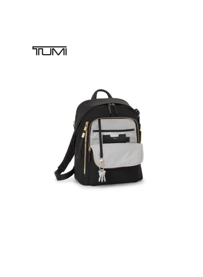 Tumi Voyageur Women's Backpack Fashion Commuter Casual Laptop Bag Lightweight Black Gold New Year Gift - Image 1