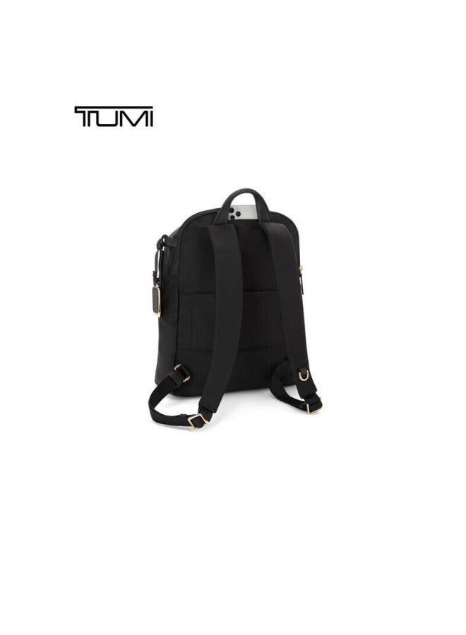 Tumi Voyageur Women's Backpack Fashion Commuter Casual Laptop Bag Lightweight Black Gold New Year Gift - Image 2