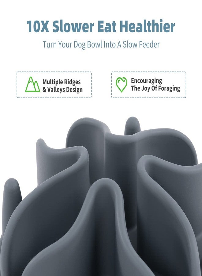 Jaoul Slow Feeder Dog Bowls Insert, Puzzle Slow Feeder Insert with 21 Octopus Suction Cups for Small Breed Dog Food Bowls (4 inch, Grey) - Image 4