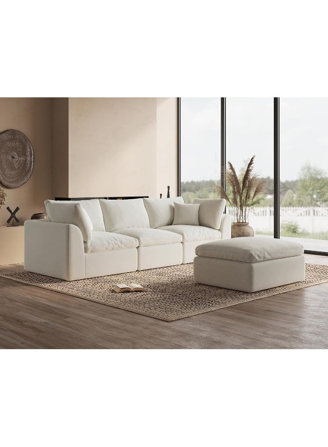 Zayn comforts Convertible L-Shaped Cloud Sectional Sofa with Ottoman - Image 2