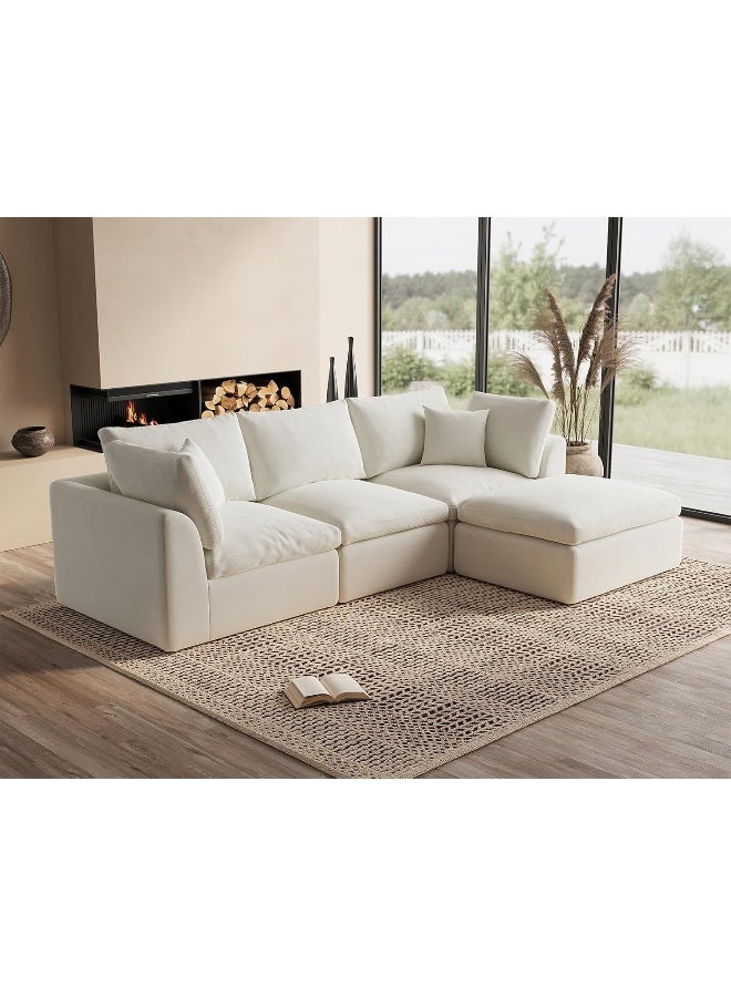 Zayn comforts Convertible L-Shaped Cloud Sectional Sofa with Ottoman - Image 1