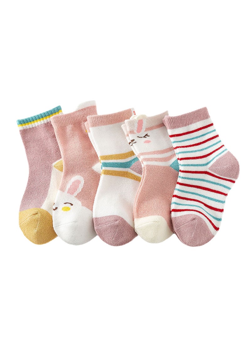 5 pairs of children's socks combed cotton breathable children's socks - Image 1