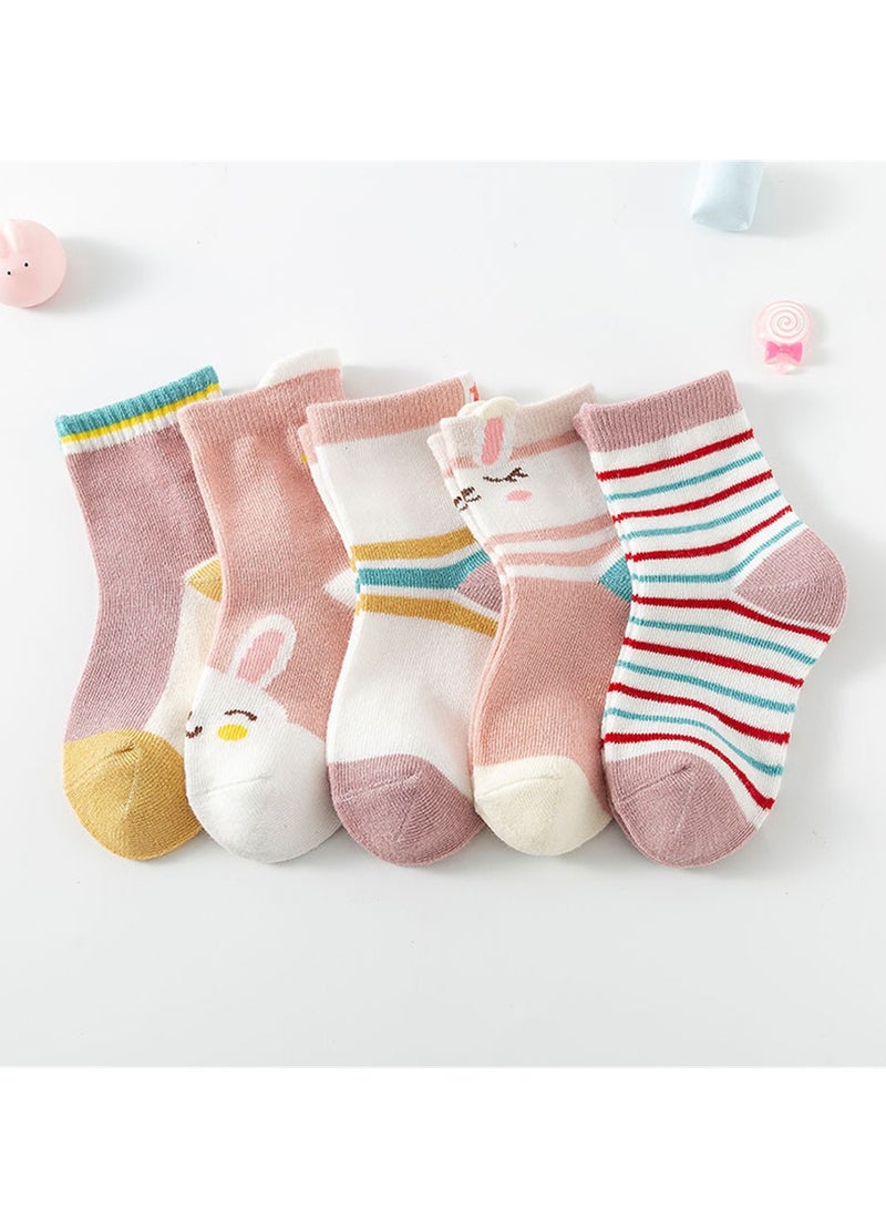 5 pairs of children's socks combed cotton breathable children's socks - Image 2