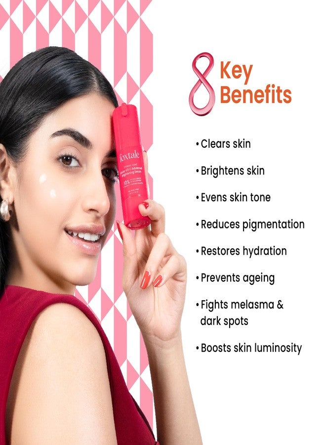 Foxtale 10% Vitamin C + Glutathione Complex Serum, Brightens skin in 3 days, Fades melasma & dark spots, Evens Skin tone, Gentle & Non-irritating, For All Skin types, Men & Women - Image 2