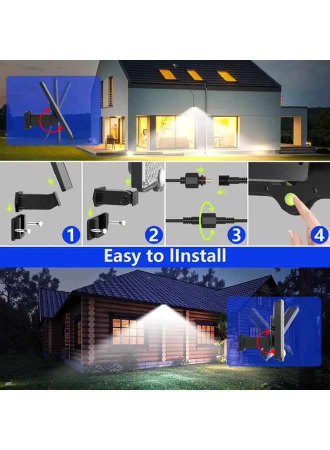 2Pcs Solar Outdoor Wall Light 128 LED Remote Control 3 Modes IP65 1800mAh Battery - Image 5