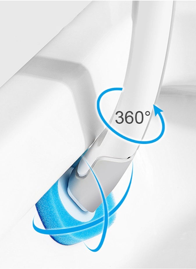 Joybos Toilet Bowl Cleaning Brush, Disposable Brush Head with 16 Refills Dissolving Wand Replacement Sponge, Soft Cleaner Brush for Bathroom Cleaning  - Image 3