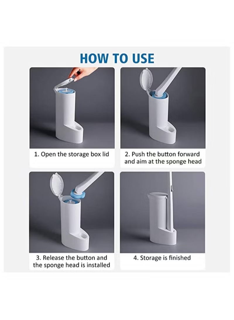 Joybos Toilet Bowl Cleaning Brush, Disposable Brush Head with 16 Refills Dissolving Wand Replacement Sponge, Soft Cleaner Brush for Bathroom Cleaning  - Image 2