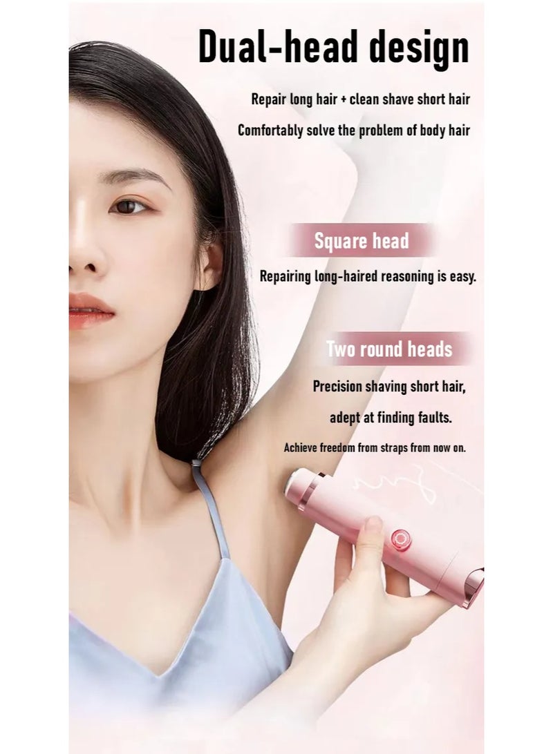 ماكينة حلاقة كهربائية مزدوجة الرأس للنساء، شفرة ناعمة مقاومة للماء بمعيار IPX7، قابلة لإعادة الشحن، لاسلكية، للاستخدام الجاف والرطب، لطيفة على البشرة الحساسة للساقين والإبطين ومنطقة البكيني - Image 5