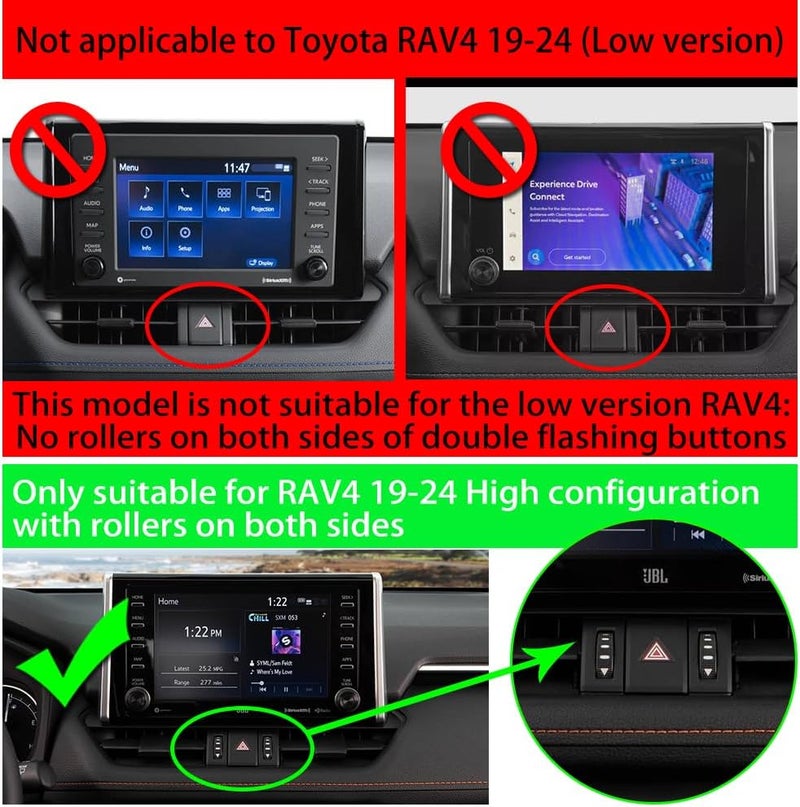 musttrue Car Phone Holder for Toyota RAV4 2019-2024,Hybrid XSE Limited,Prime XSE 2021-2024 Auto Accessories Navigation Bracket Interior Mobile Cell Phone Mount（Not Fit RAV4 LE,XLE,Prime SE） - Image 3