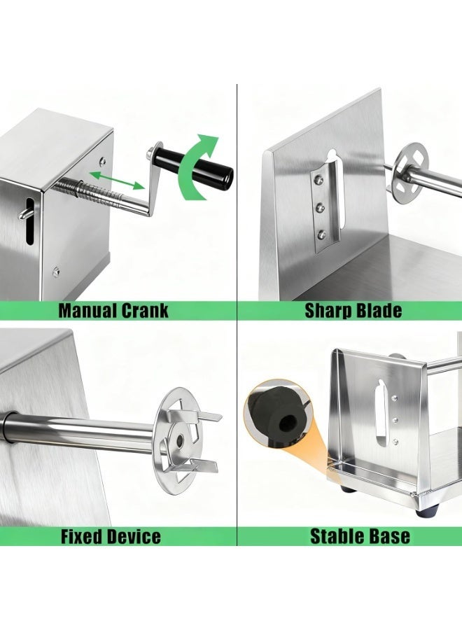 FDTY Stainless Steel Manual Tornado Spiral Potato Chips Twister Vegetable Cutter - Image 4