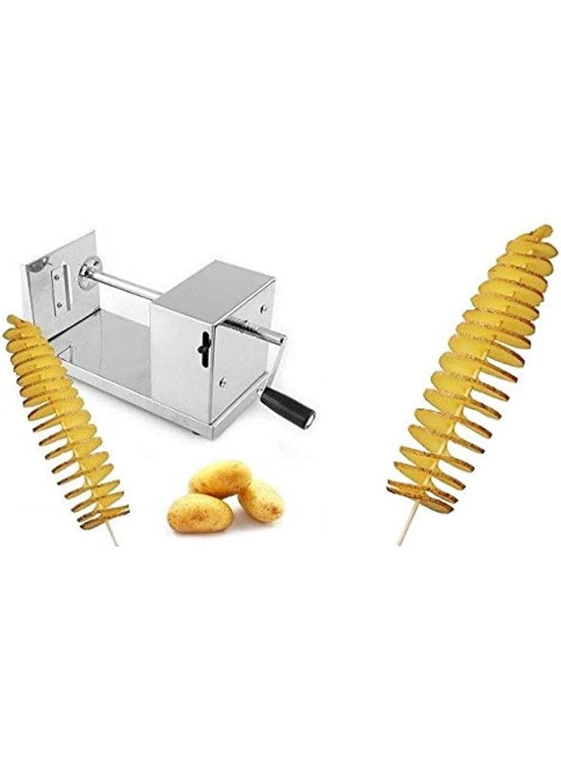 FDTY Stainless Steel Manual Tornado Spiral Potato Chips Twister Vegetable Cutter - Image 1
