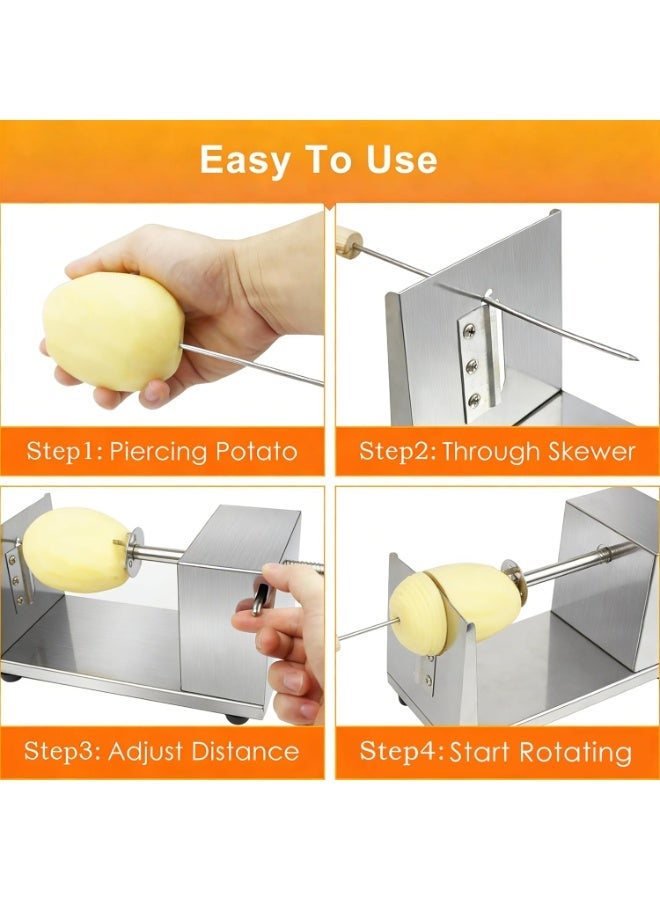 FDTY Stainless Steel Manual Tornado Spiral Potato Chips Twister Vegetable Cutter - Image 2