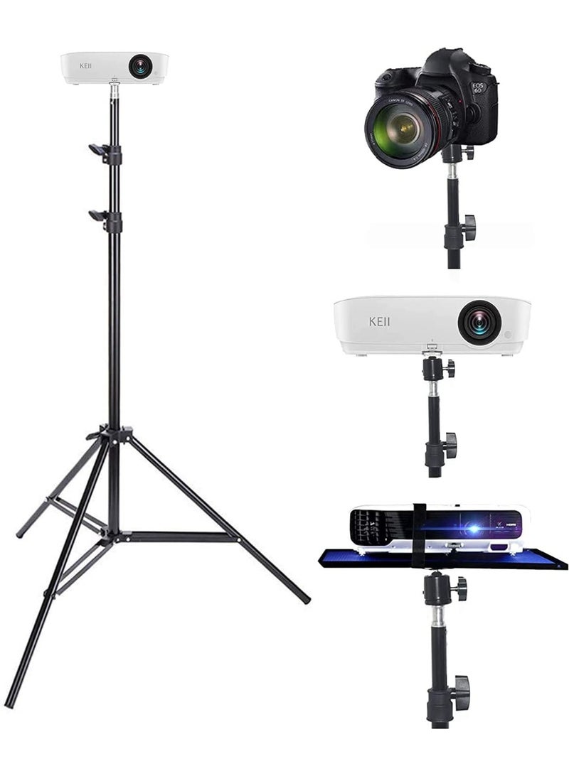 Projector Tripod Stand 46cm to 200cm, Foldable Tripod Floor Stand, Outdoor Mount for Projector, Camera, Webcam (Weight Bearing 1.5kg)  - Image 1