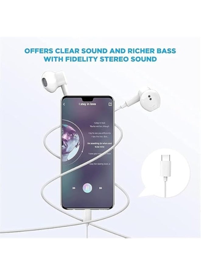 USB-C in-ear headphones (2-pack) Wired earphones with microphone, remote control, and noise cancellation, Type-C - Image 3