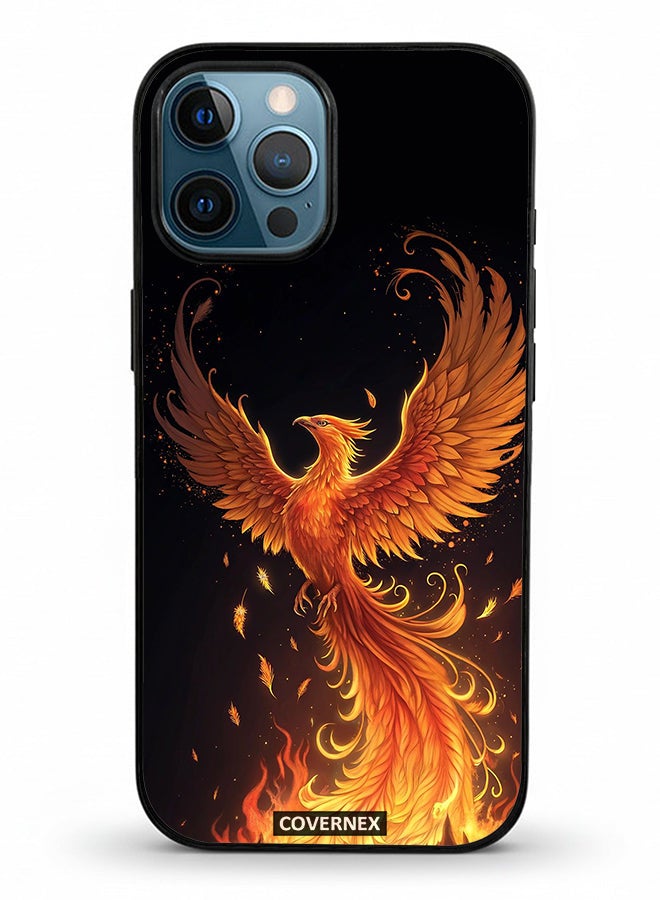 Covernex Apple iPhone 12 Pro Max Protective Case Cover Printed Featuring Majestic Mythical Phoenix Illustration - Image 2