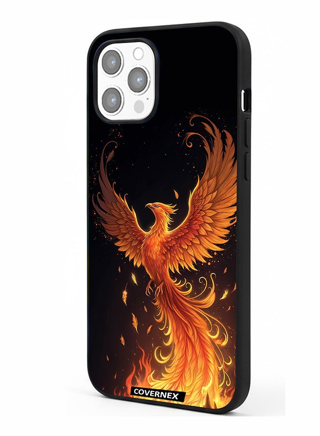 Covernex Apple iPhone 12 Pro Max Protective Case Cover Printed Featuring Majestic Mythical Phoenix Illustration - Image 1