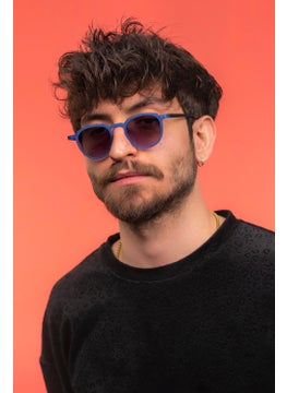 Focus On Wilson Matte Blue Unisex Sunglasses  - Image 2