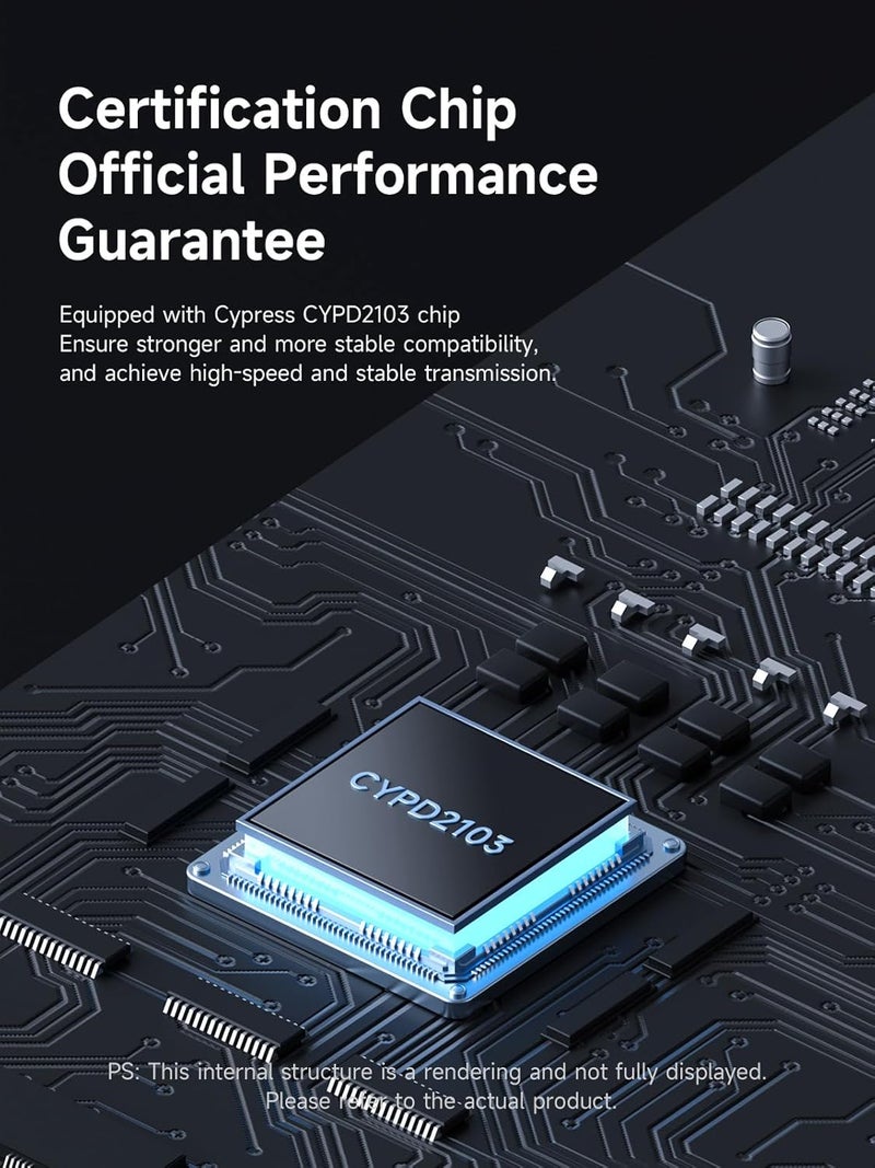 هاجيبس كابل Hagibis Thunderbolt 5 (معتمد من Intel)، نقل بيانات بسرعة 120 جيجابت/ثانية، شحن سريع بقدرة 240 واط، عرض USB-C بدقة 16K@60Hz، متوافق مع Thunderbolt 4/3، USB4، iPhone 17/16/15، MacBook، أجهزة الكمبيوتر المحمولة (أسود، 50 سم) - Image 2