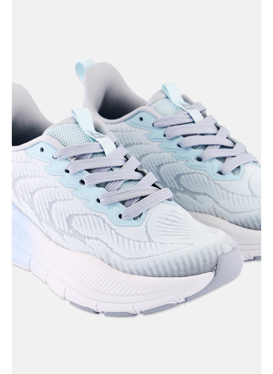 RBX Women Brand Logo Lace Up Training Shoes, Light Blue  - Image 3