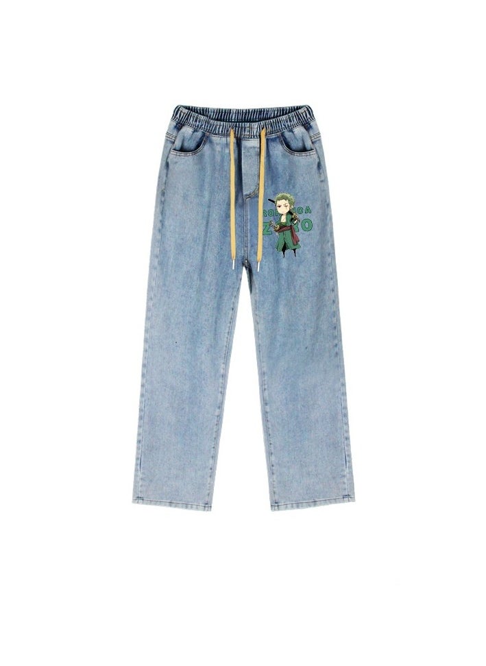 KUYING New One Piece Wide Leg Casual Jeans  - Image 1