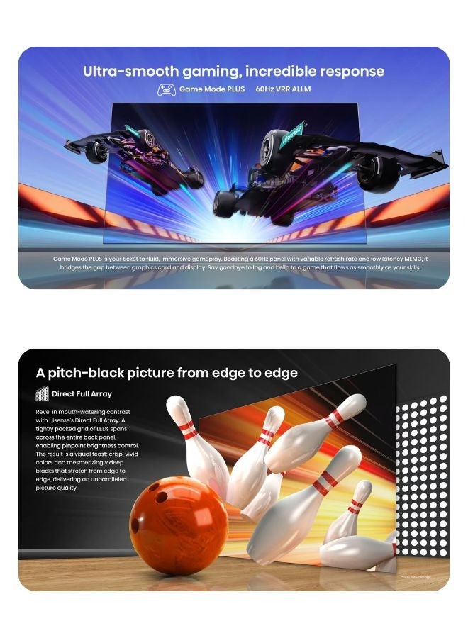 Hisense 85 Inch 4K UHD Smart TV –  60Hz, HDR10+, Dolby Vision, AI Sports Mode, Game Mode Plus & Voice Control 85A61N Black - Image 4
