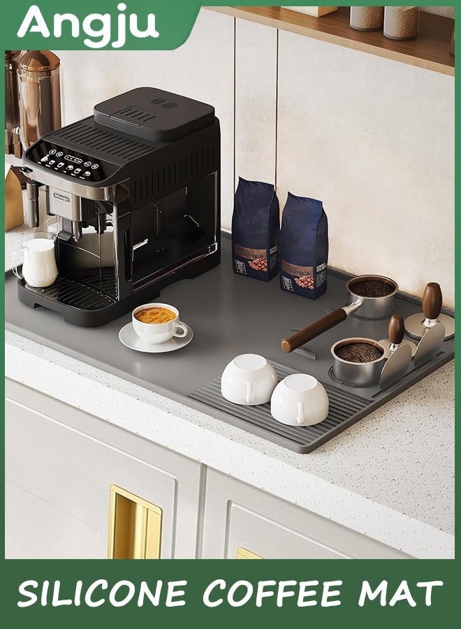 انججو السيليكون حصيرة القهوة مع حصيرة التلاعب القابلة للإزالة,40 سم * 60 سم حصيرة بار القهوة للأسطح,ملحقات بار القهوة تناسب تحت آلة صنع القهوة آلة إسبريسو وعاء القهوة,رف تجفيف الأطباق - Image 1