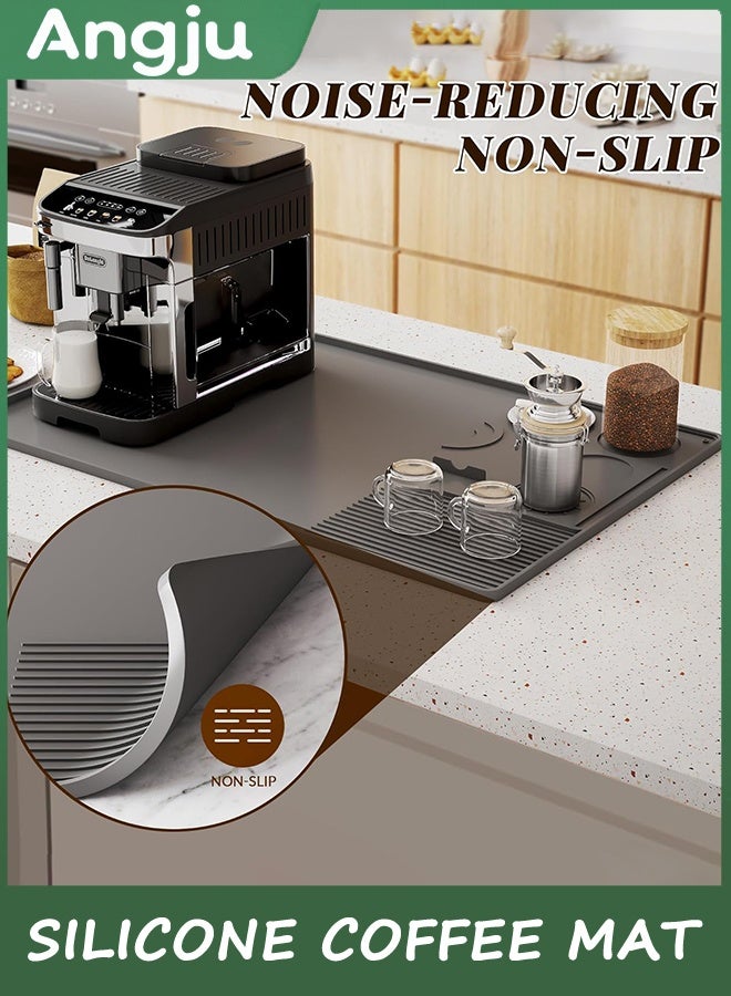 انججو السيليكون حصيرة القهوة مع حصيرة التلاعب القابلة للإزالة,40 سم * 60 سم حصيرة بار القهوة للأسطح,ملحقات بار القهوة تناسب تحت آلة صنع القهوة آلة إسبريسو وعاء القهوة,رف تجفيف الأطباق - Image 3