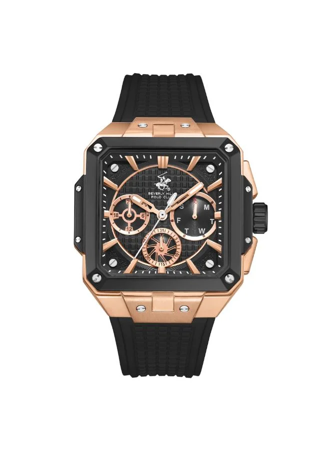 بيفرلي هيلز بولو كلوب BEVERLY HILLS POLO CLUB BP3742X.851 Men's Multi Function Display Watch & Silicone Strap BLACK