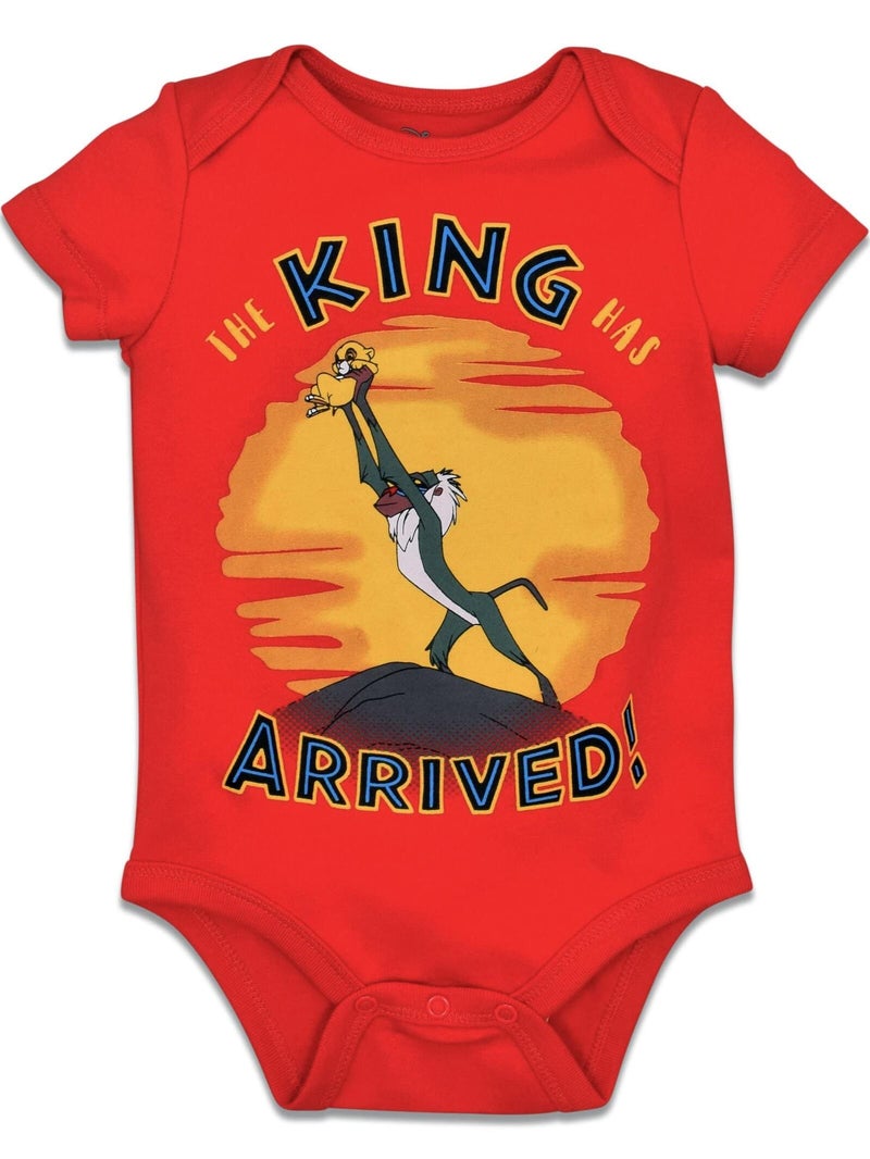 Disney Lion King Newborn Baby Boys 5 Pack Short Sleeve Bodysuits Lion King 3-6 Months - Image 4