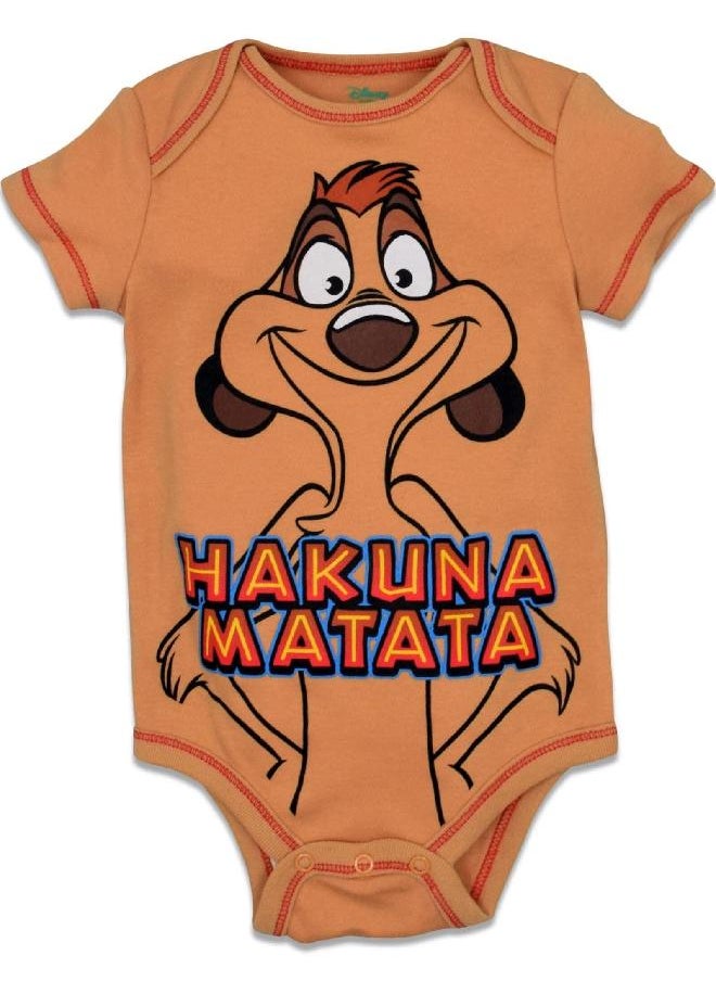 Disney Disney Lion King Infant Baby Boys 5 Pack Short Sleeve Bodysuits Lion King 3-6 Months  - Image 4