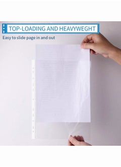 Generic Thicker A4 Clear Sheet Protectors 100 Pack for 11 Ring Binders Durable Transparent Plastic Sleeves Document Wallets  - Image 3