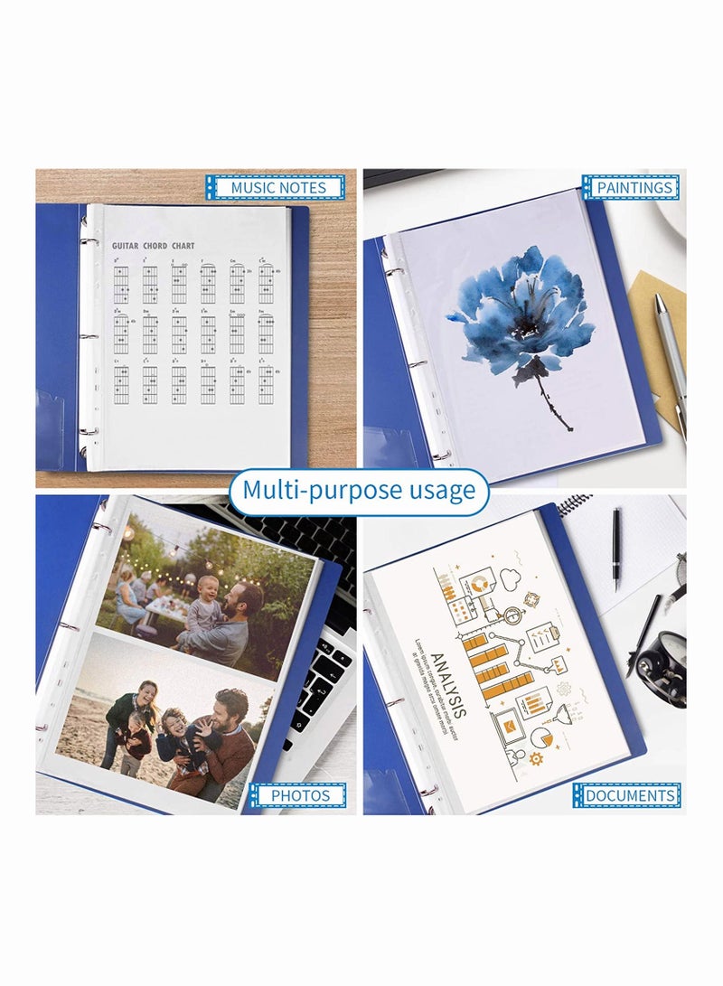 Thicker A4 Clear Sheet Protectors 100 Pack for 11 Ring Binders Durable Transparent Plastic Sleeves Document Wallets