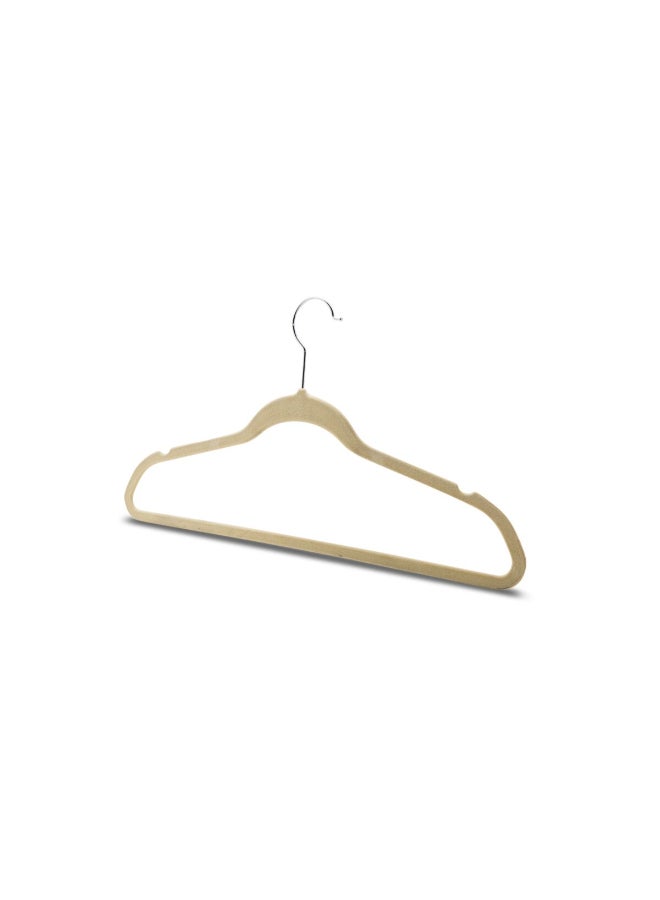 PHA6611610 طقم علاقات ملابس بتصميم مريح إي بي إس 10 قطع بيج وفضي 24.638 × 45.72 × 7.874 سم