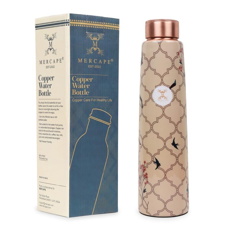 MERCAPE® MERCAPE Elevate Your Wellness Journey Pure Copper Water Bottle - Advanced Leak Proof, Joint Less for gym, school, office & Gift (900ml) - Image 2