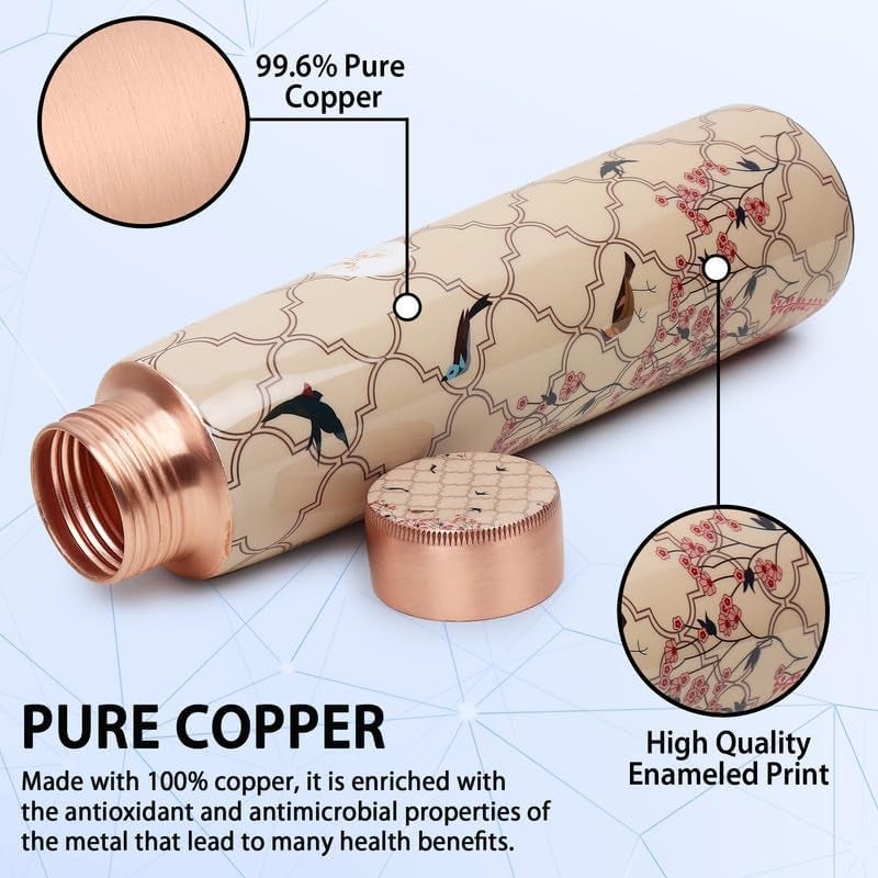 MERCAPE® MERCAPE Elevate Your Wellness Journey Pure Copper Water Bottle - Advanced Leak Proof, Joint Less for gym, school, office & Gift (900ml) - Image 4
