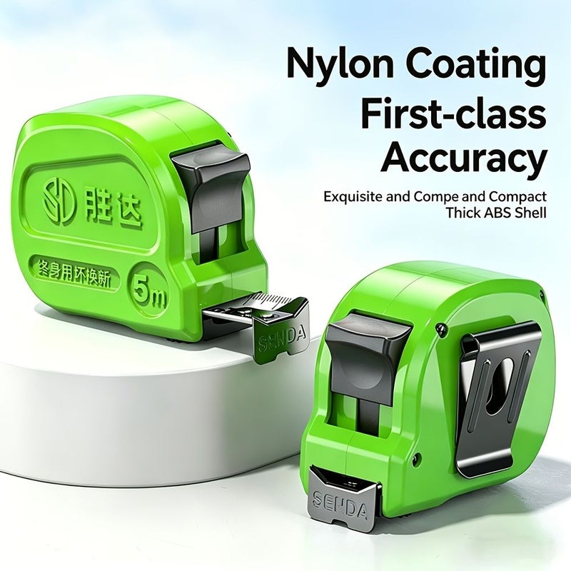 Industrial Heavy Duty Tape Measure 314.96 Inch 25 Mm ABS Casing Dual Lock Mechanism Nylon Coated Blade Anti Fall For Construction - Image 1
