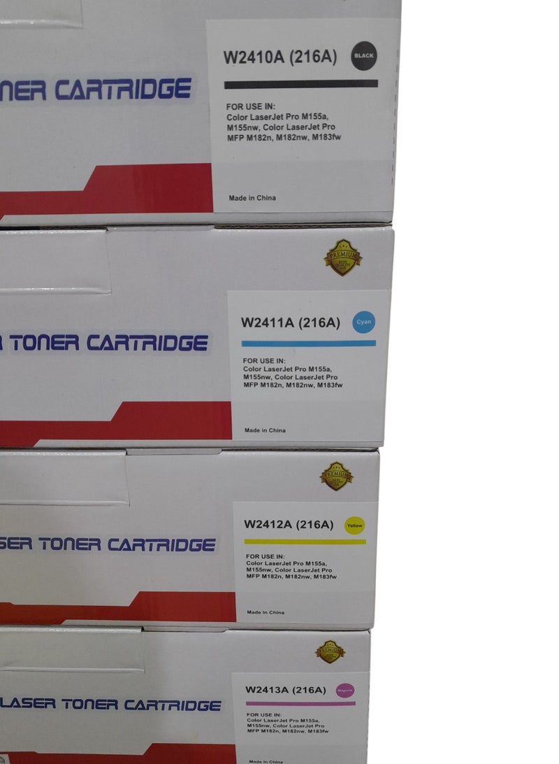 TCT 216A Cartridges (SET) Compatible with HP 216A / W2410A W2411A W2412A W2413A for HP Color Laserjet Pro MFP M183fw M182n M182nw M155a M155nw Printers (Black Cyan Yellow Magenta)  - Image 2