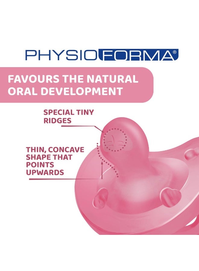 Chicco PhysioForma Soother for Babies (16-36 Months) | Baby Pacifier with Unique Shape to Support Baby's Breathing | Soft Silicon Material | BPA Free (Deep Pink) - Image 2