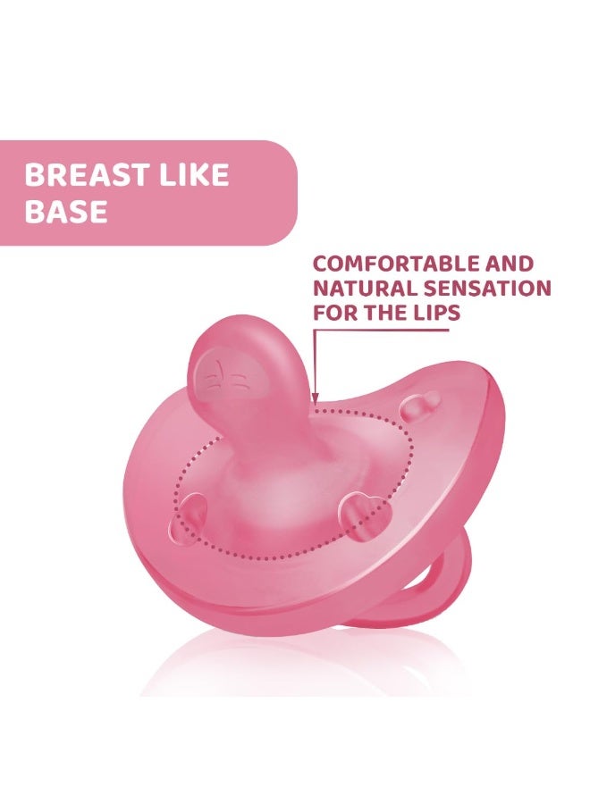 Chicco PhysioForma Soother for Babies (16-36 Months) | Baby Pacifier with Unique Shape to Support Baby's Breathing | Soft Silicon Material | BPA Free (Deep Pink) - Image 3