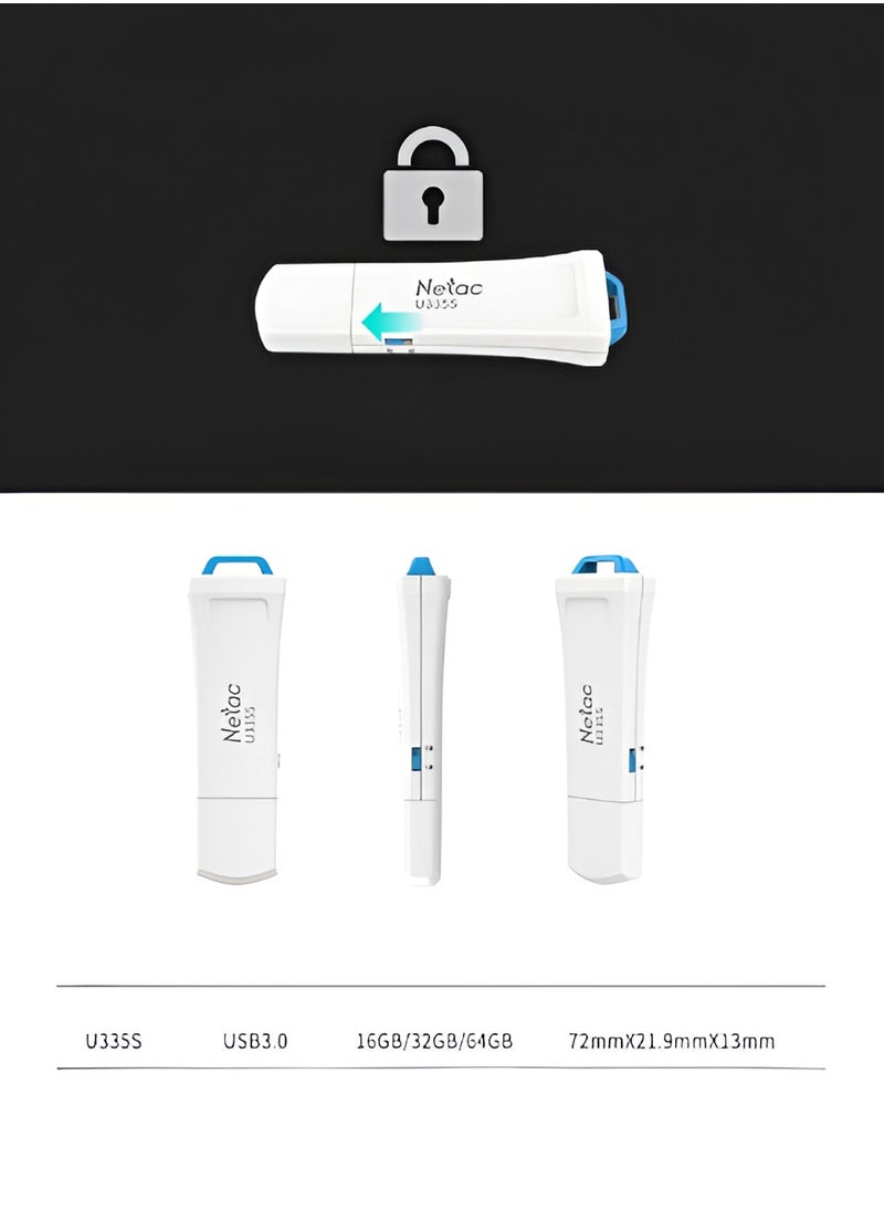 Netac - 16gb USB Flash Drive, 3.0 USB Memory Stick Thumb Drive Jump Drive, Portable Write Protected USB Flash Drive, Durable ABS Housing Body U Drive, (16gb) - Image 1