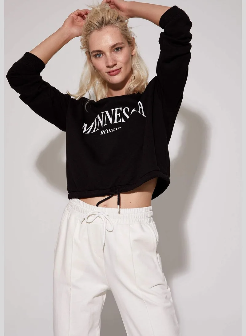 DeFacto Woman Knitted Regular Fit Crew Neck Long Sleeve Sweat Shirt