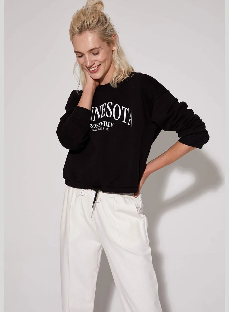 DeFacto Woman Knitted Regular Fit Crew Neck Long Sleeve Sweat Shirt