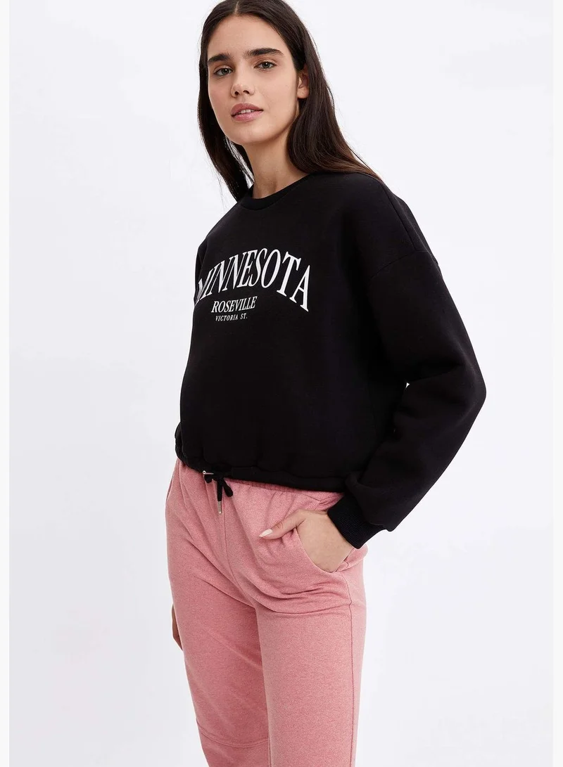 DeFacto Woman Knitted Regular Fit Crew Neck Long Sleeve Sweat Shirt